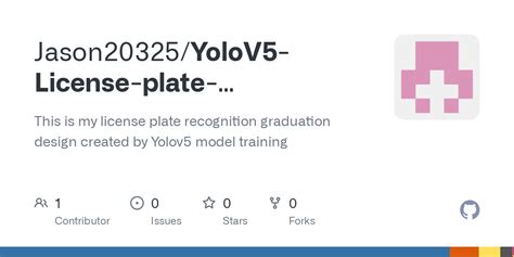 je vo. . Yolov5 license plate detection github